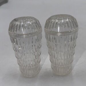 Vintage Plastic Salt and Pepper Shakers Clear Plastic Arrow U.S.A.